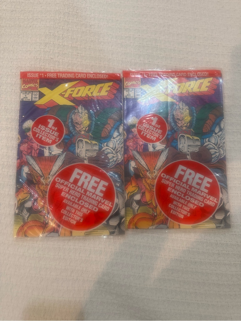 X-Force #1 Comic Lot (Set of 2) Factory Sealed Polybag INVERTED Barcode Error
